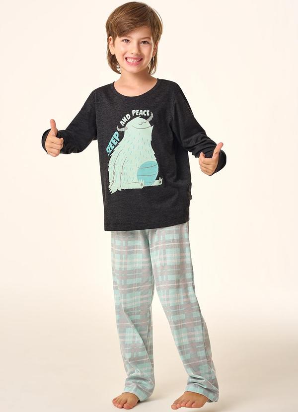 Merengue - Pijama Infantil Manga Longa Preto