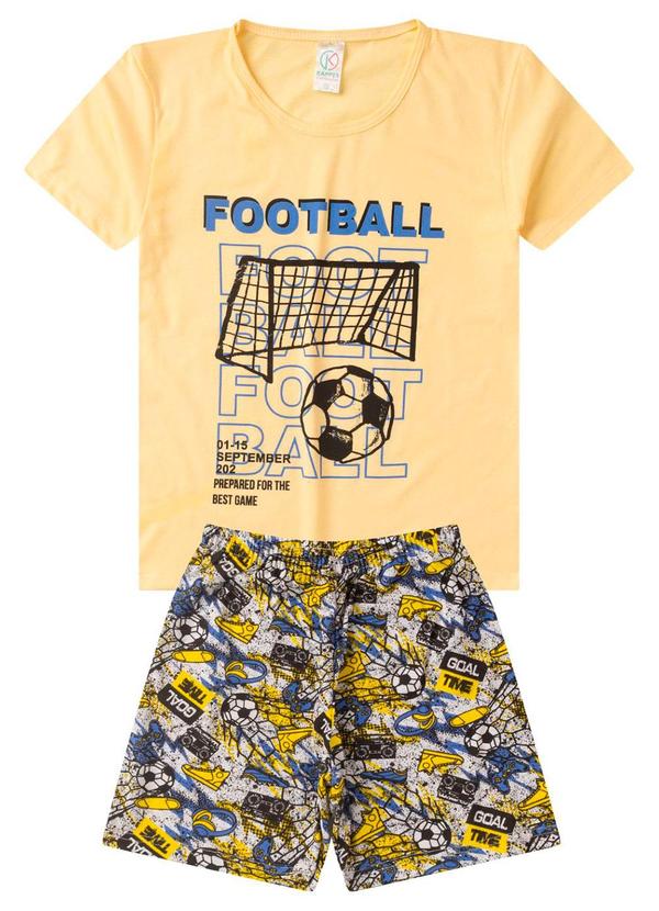 Rovitex - Pijama Juvenil Brilha no Escuro Amarelo