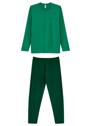 Malwee - Pijama Longo com Bordado Verde - MALWEE