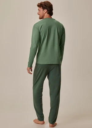 Malwee - Pijama Longo com Bordado Verde - MALWEE