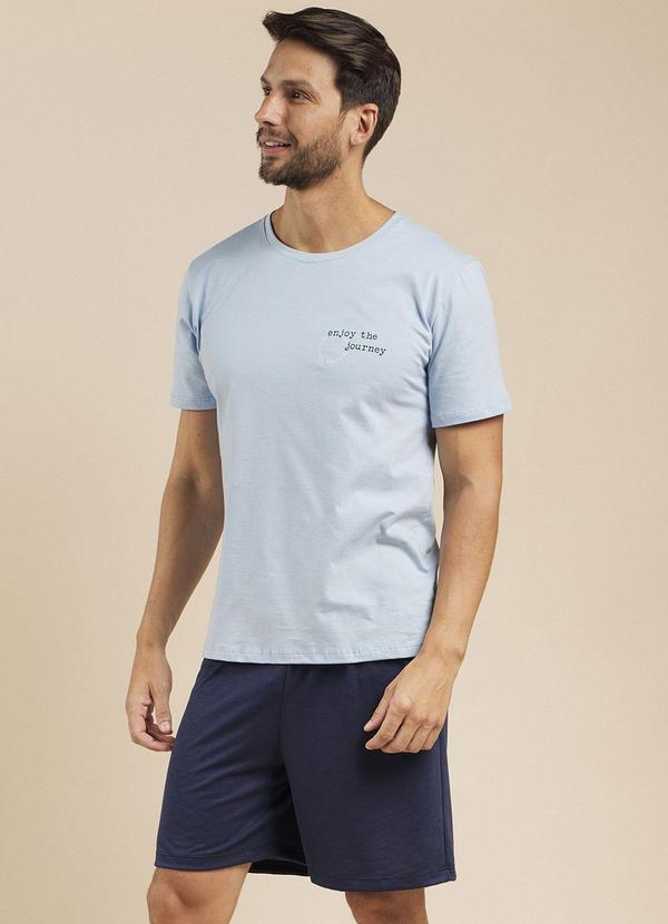 Aurora Joaquina - Pijama Manga Curta Azul