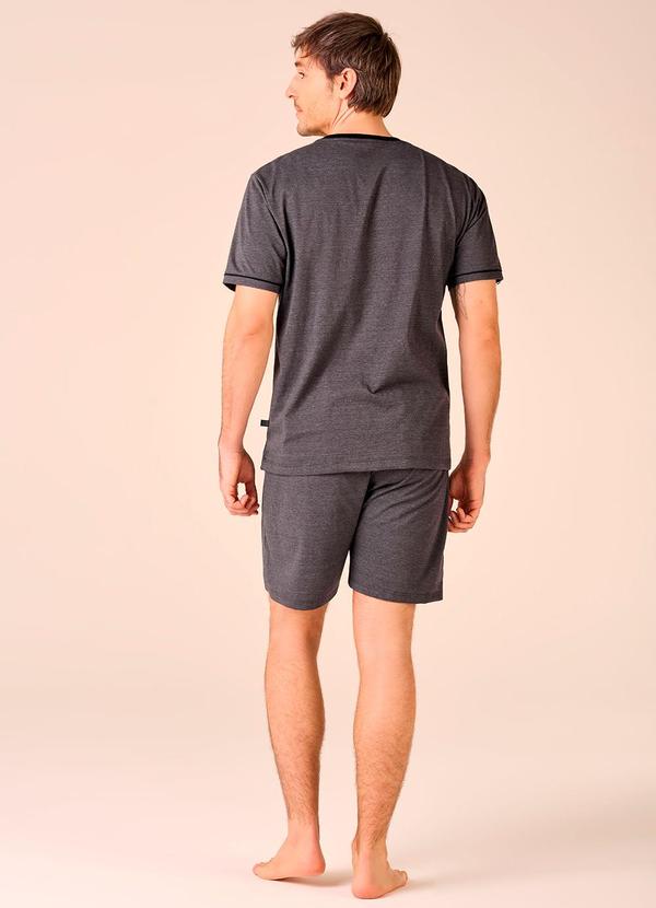 Merengue - Pijama Manga Curta com Abertura Frontal Cinza 2