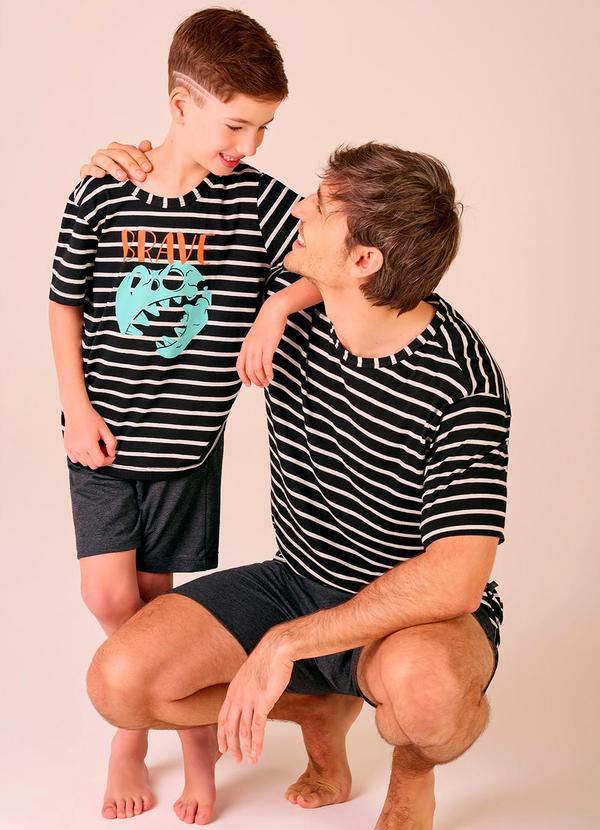 Merengue - Pijama Manga Curta Preto 4