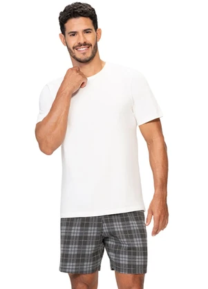 Zee Rucci - Pijama Masculino Camiseta e Bermuda Cinza - ZEE RUCCI
