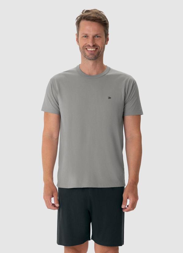Malwee - Pijama Masculino Curto em Algodão Cinza