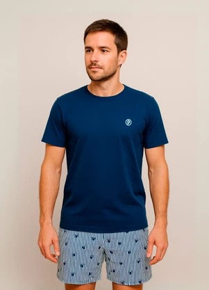 Piante Pijamas - Pijama Masculino Manga Curta Algodão Azul - PIANTE PIJAMAS