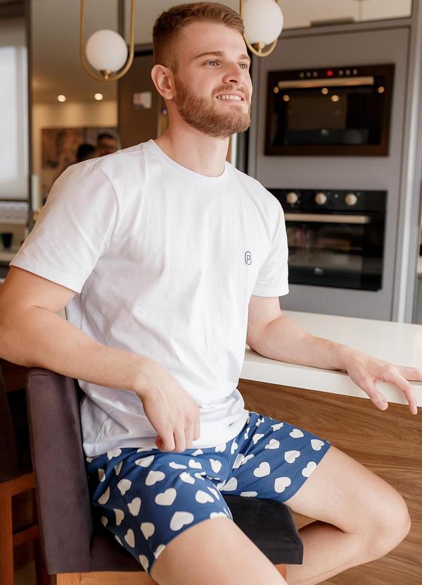 Piante Pijamas - Pijama Masculino Manga Curta Algodão Branco