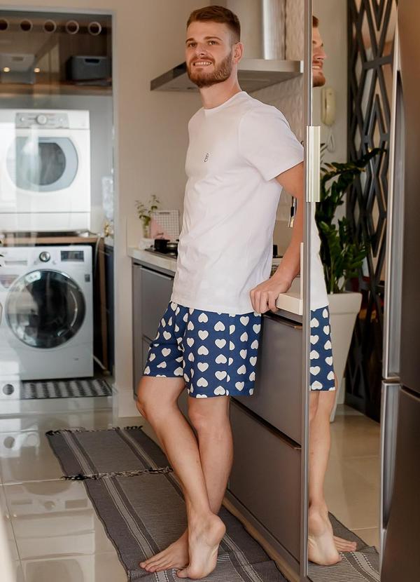 Piante Pijamas - Pijama Masculino Manga Curta Algodão Branco 2