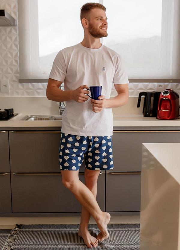 Piante Pijamas - Pijama Masculino Manga Curta Algodão Branco 3