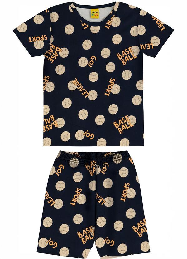 Rovi Kids - Pijama Meia Malha Azul
