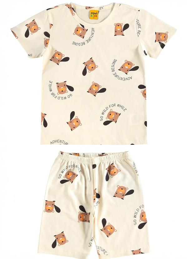 Rovi Kids - Pijama Meia Malha Bege 1