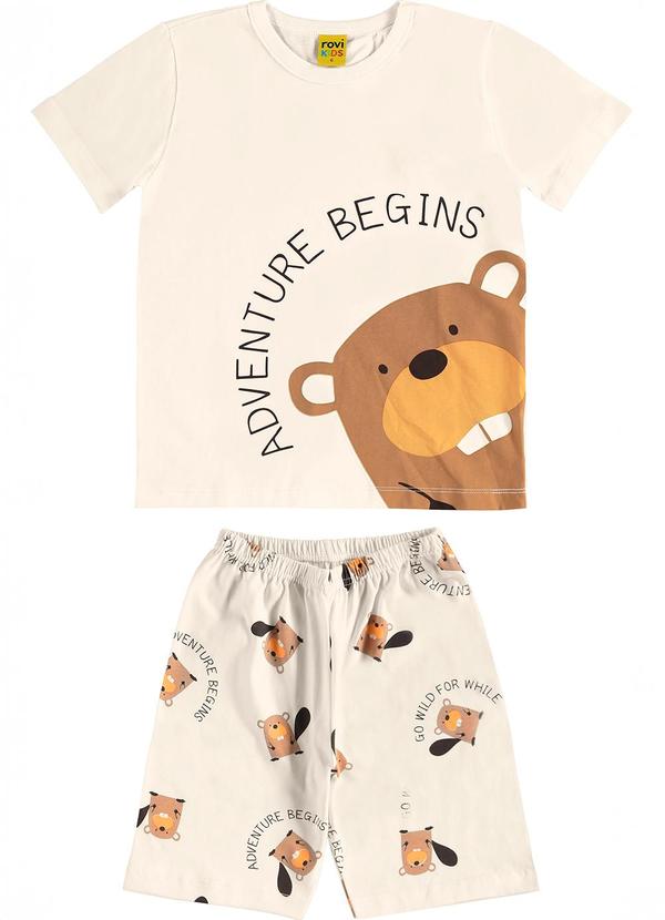 Rovi Kids - Pijama Meia Malha Bege