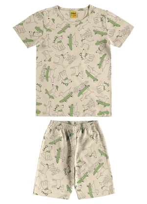 Rovi Kids - Pijama Meia Malha Bege - ROVI KIDS