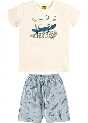 Rovi Kids - Pijama Meia Malha Bege - ROVI KIDS