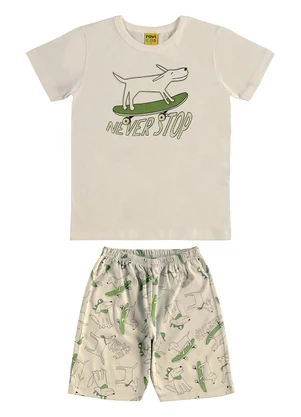 Rovi Kids - Pijama Meia Malha Bege - ROVI KIDS