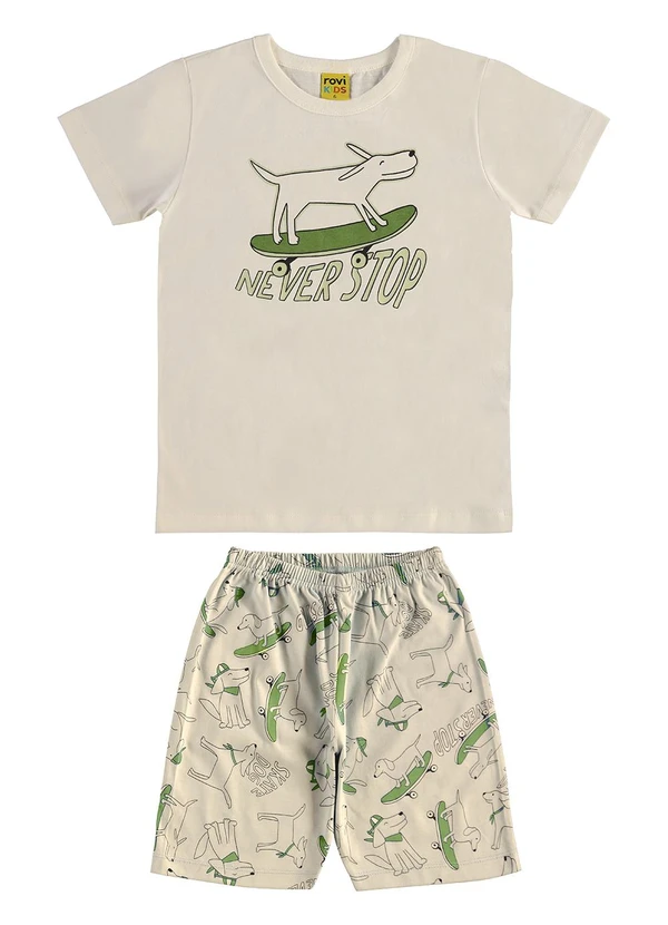 Rovi Kids - Pijama Meia Malha Bege