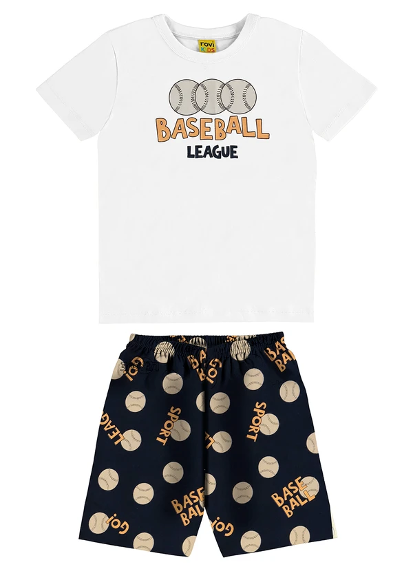 Rovi Kids - Pijama Meia Malha Branco