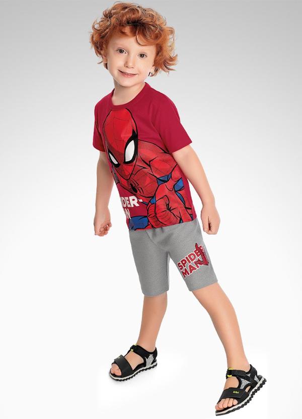 Homem Aranha - Cj.Camiseta/Bermuda Vermelho