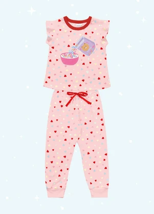 Fakini Kids - Cj.Pijama Blusa/Calca Rosa - FAKINI KIDS