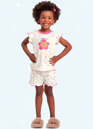 Fakini Kids - Cj.Pijama Blusa/Short Bege - FAKINI KIDS