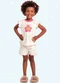 Fakini Kids - Cj.Pijama Blusa/Short Rosa - variação: Bege