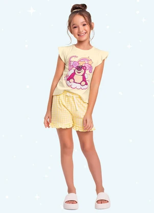 Fakini Kids - Cj.Pijama Blusa/Short Lotso Amarelo - FAKINI KIDS