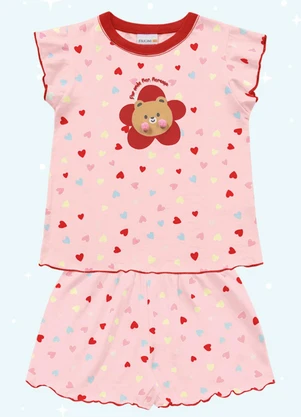 Fakini Kids - Cj.Pijama Blusa/Short Rosa - FAKINI KIDS