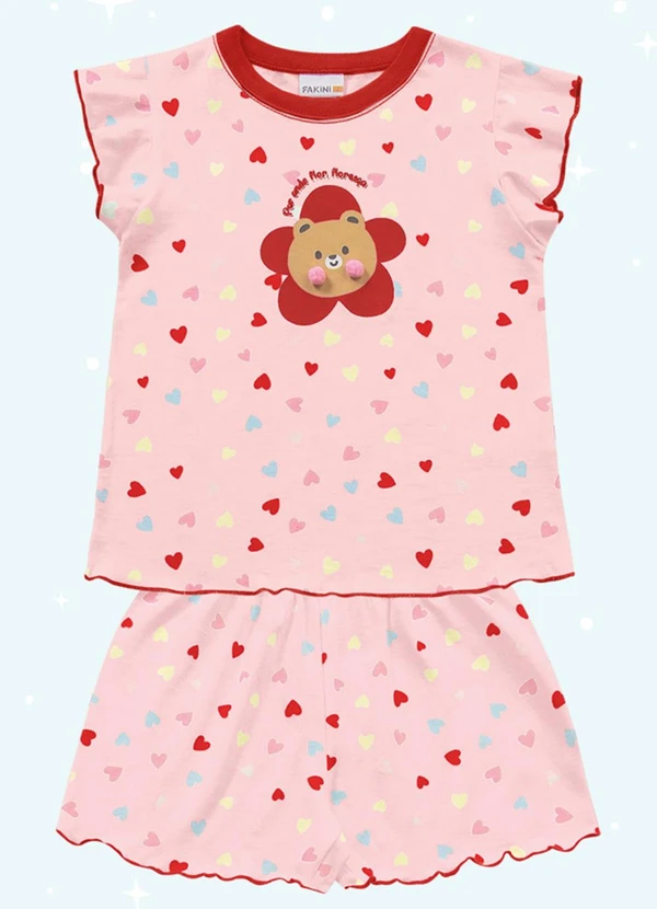 Fakini Kids - Cj.Pijama Blusa/Short Rosa