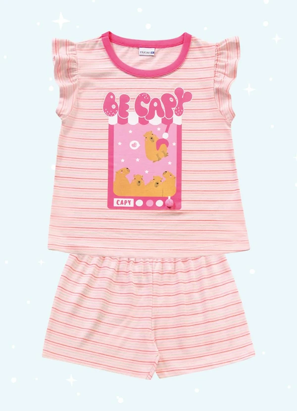 Fakini Kids - Cj.Pijama Blusa/Short Rosa 3