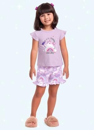 Fakini Kids - Cj.Pijama Blusa/Short Roxo - FAKINI KIDS
