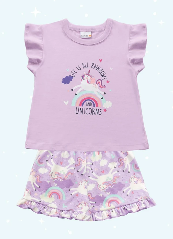 Fakini Kids - Cj.Pijama Blusa/Short Roxo 3