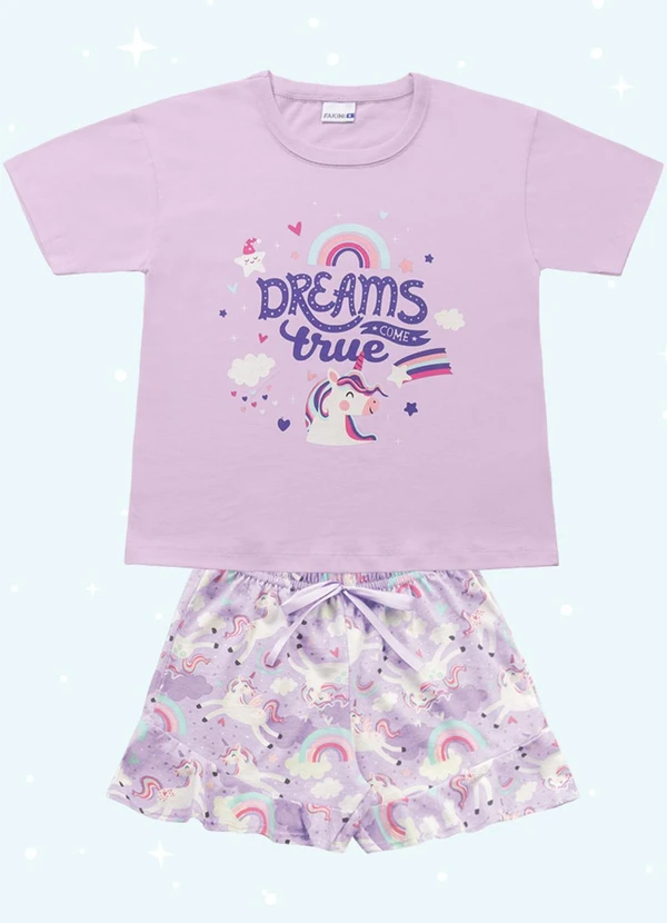 Fakini Kids - Cj.Pijama Blusa/Short Roxo 3