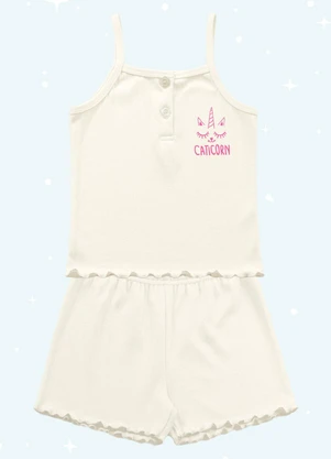 Fakini Kids - Cj.Pijama Regata/Short Bege - FAKINI KIDS