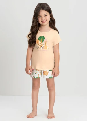 Up Baby - Conjunto Menina com Blusa e Short Bege - UP BABY