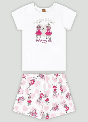 Conjunto Menina com Blusa e Short Up Baby Branco - UP BABY