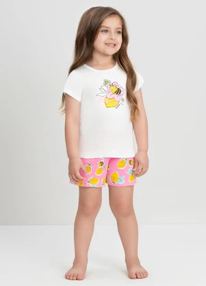 Conjunto Menina com Blusa e Short Up Baby Branco - UP BABY