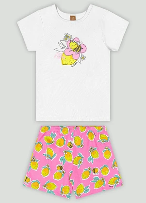 Conjunto Menina com Blusa e Short Up Baby Branco - UP BABY