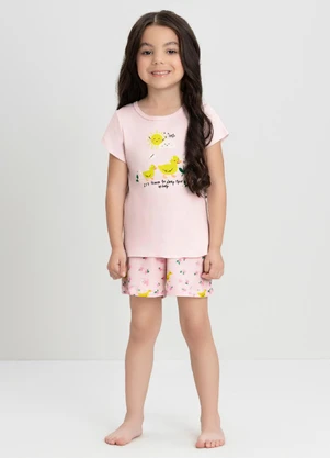 Conjunto Menina com Blusa e Short Up Baby Rosa - UP BABY