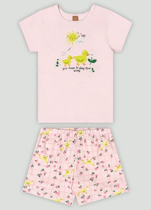 Conjunto Menina com Blusa e Short Up Baby Rosa - UP BABY