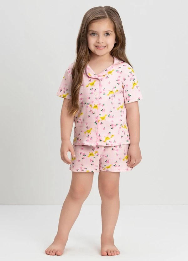 Up Baby - Conjunto Menina com Blusa e Short Rosa