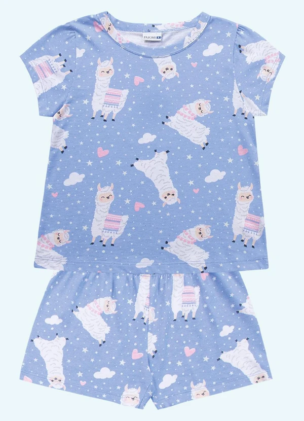 Fakini Kids - Conjunto Pijama Blusa e Short Azul 3