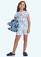 Fakini Kids - Conjunto Pijama Blusa e Short Lilo & Stitch Azul - variação: Azul