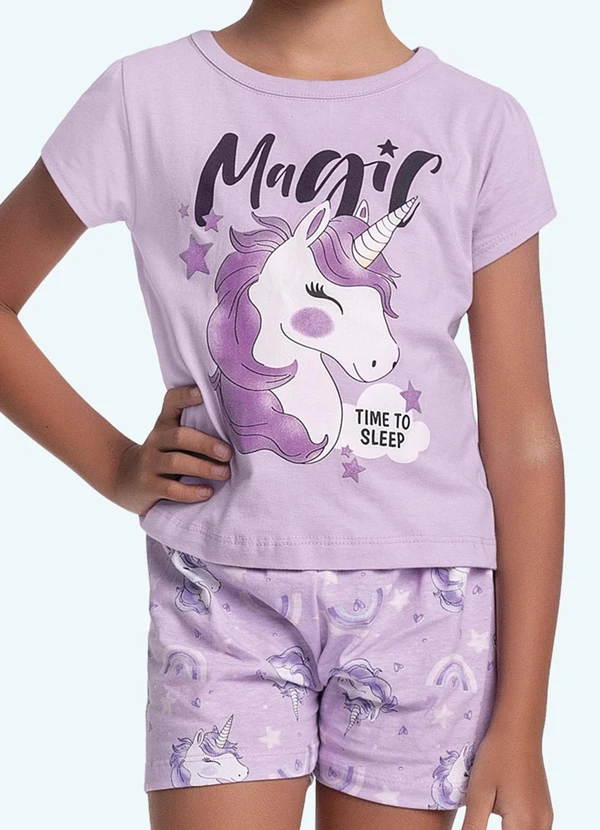 Fakini Kids - Conjunto Pijama Blusa e Short Roxo 3