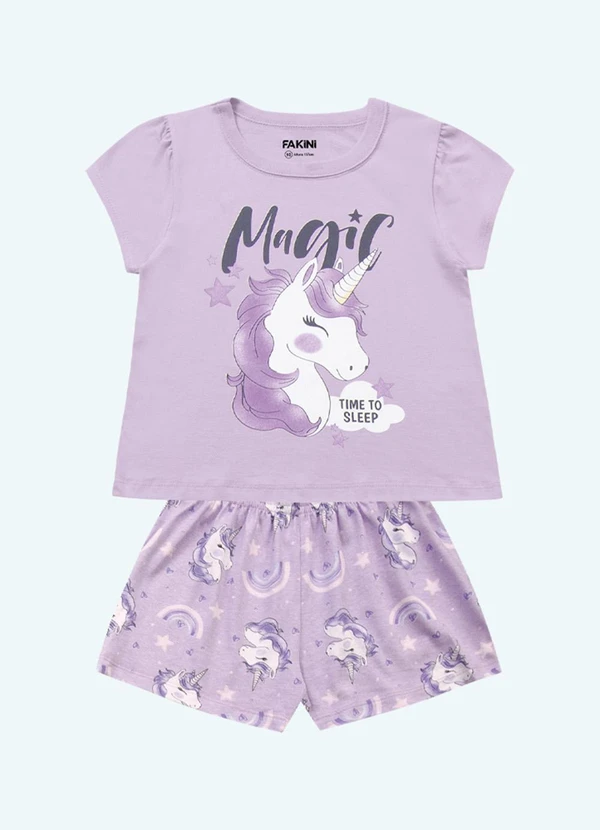 Fakini Kids - Conjunto Pijama Blusa e Short Roxo 4