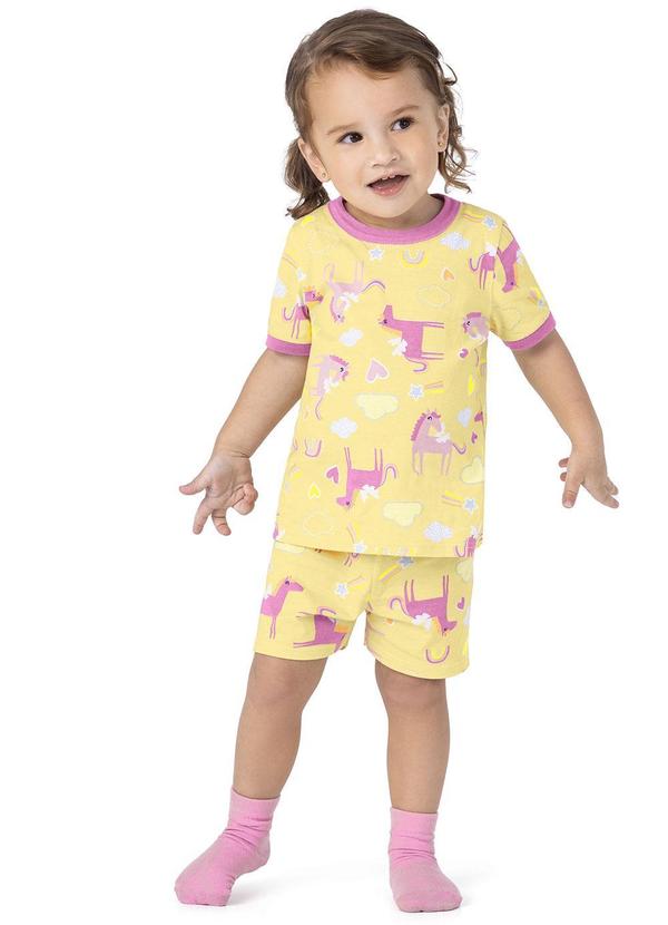 Malwee Kids - Pijama Amarelo que Brilha no Escuro Menina