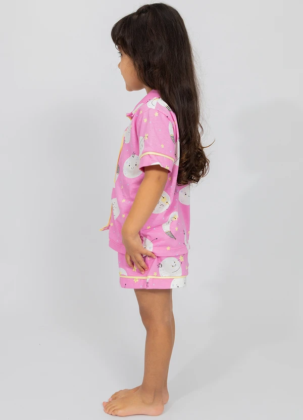 Piante Pijamas - Pijama Americano Infantil Algodão Lua Rosa 3