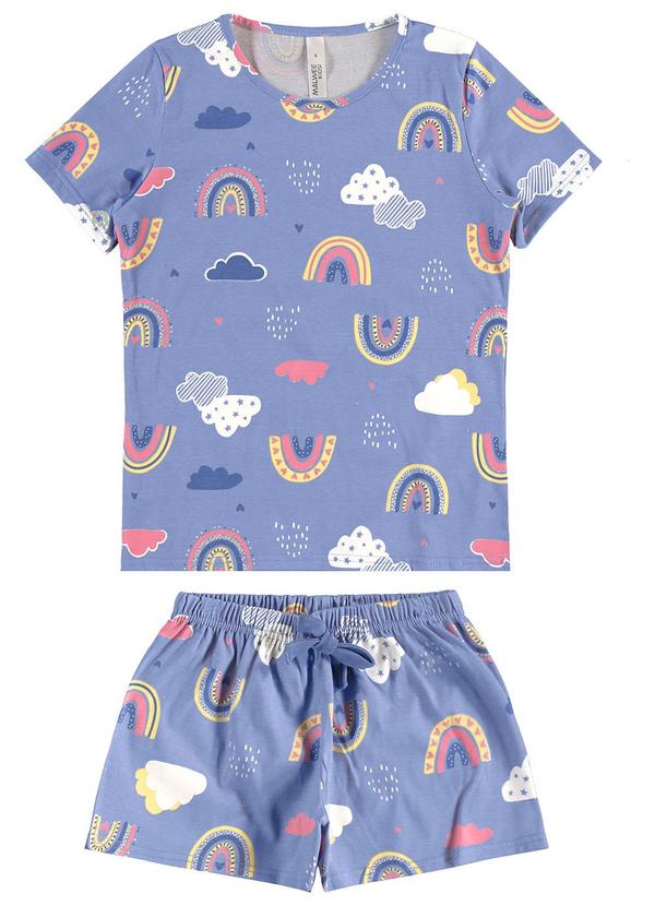Malwee Kids - Pijama Arco-Íris Brilha no Escuro Roxo