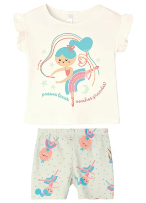 Malwee Kids - Pijama Bailarina que Brilha no Escuro Off White - MALWEE KIDS