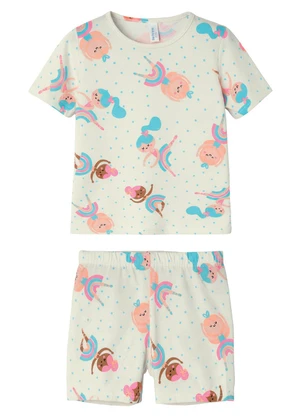 Malwee Kids - Pijama Bailarinha Arco-Íris Off White - MALWEE KIDS