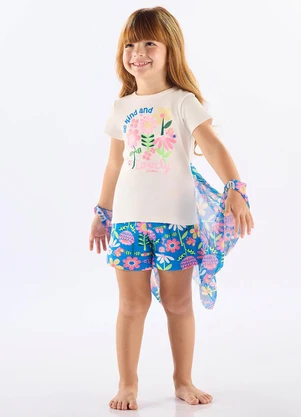 Up Baby - Pijama Blusa com Asas e Short Branco - UP BABY
